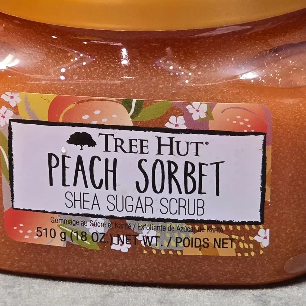 TREE HUT Peach Sorbet Shea Sugar Scrub 18 oz | Exfoliating Body Care